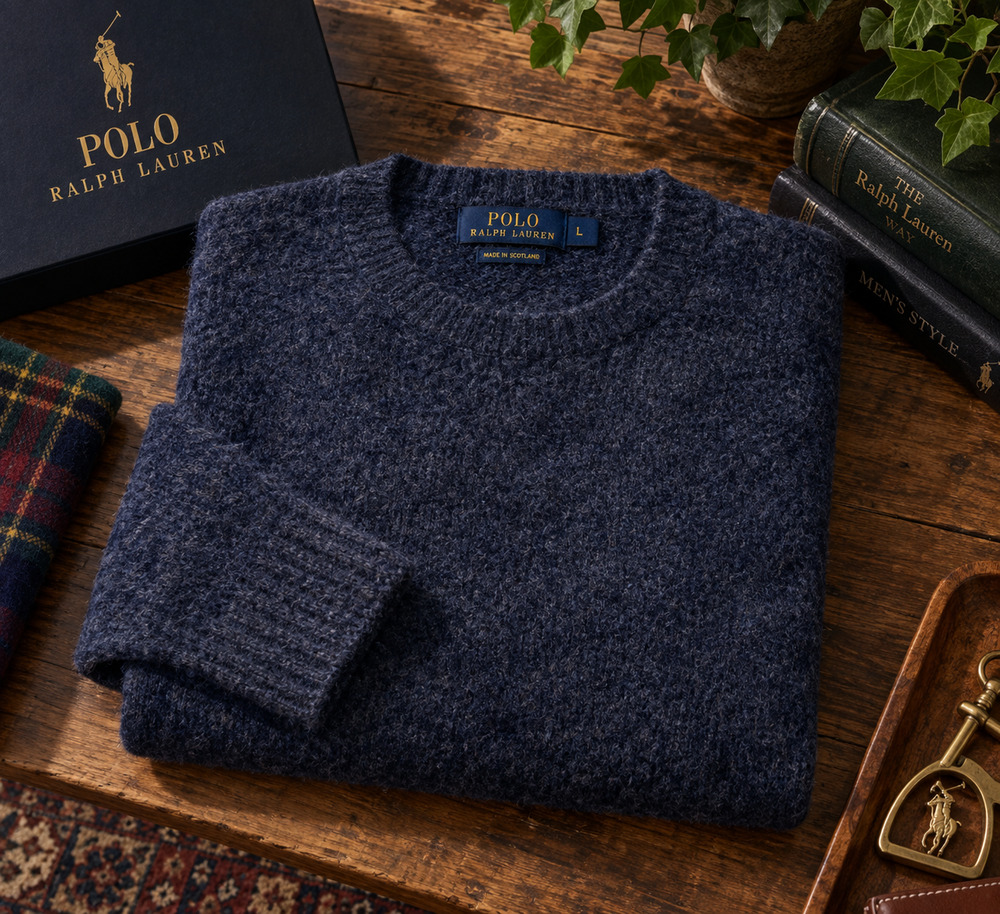 Polo Ralph Lauren Scotland Wool Cashmere Crewneck Sweater Large NWOT Rare